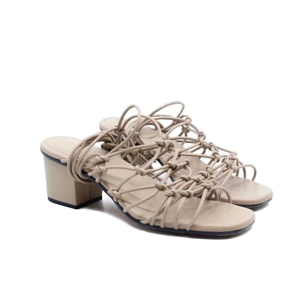 Chloe Jamie Leather Lace-Up Sandals - Picture 2 of 8